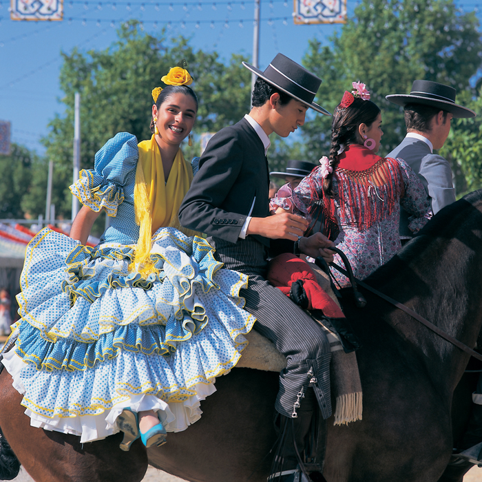 Lokaal folklorefeest in Sevilla