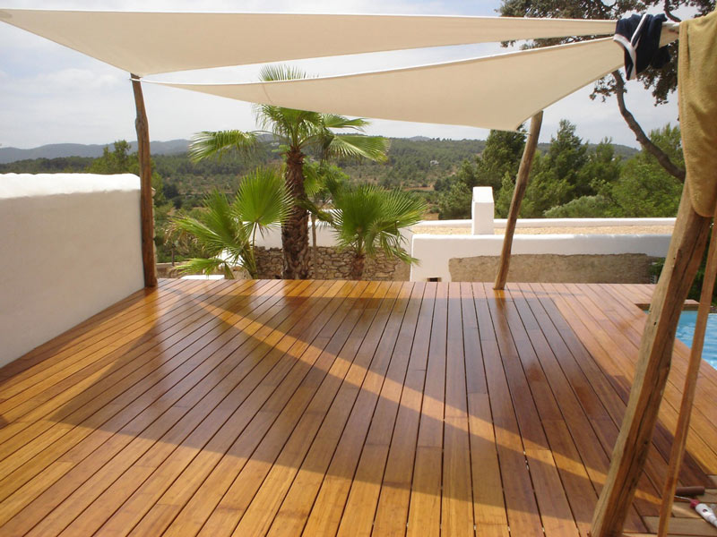 Het bamboo terras.