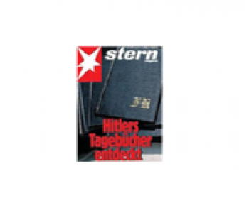 Cover van Stern met een zwart dagboek en een rode kop over de dagboeken van Hitler.