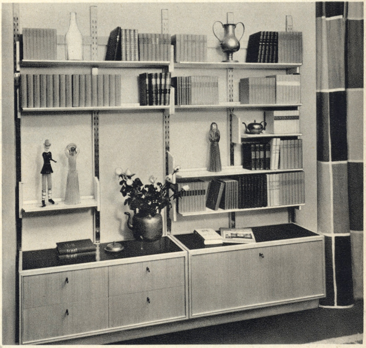 Advertentie uit het magazine DU, 1959Staande lampen uit staal en kunststof waardoor er een elegante en lichte vormgeving gecreëerd kon worden.