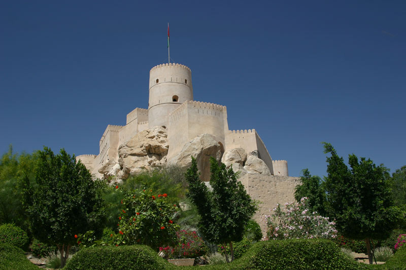 Een van de vele Omani forten in de omgeving van Nizwa.
