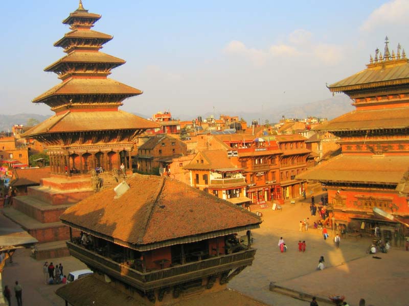 Een mooi beeld over de koningstad Bakhtapur