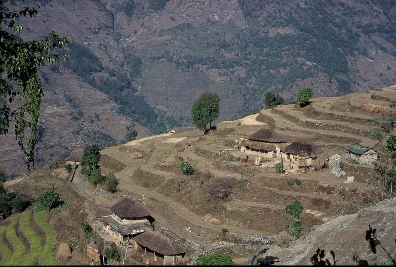 Het heuvellandschap onderweg naar Nagarkot