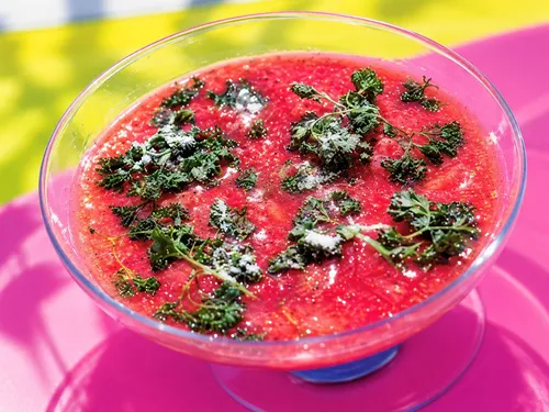 Aardbeiencompote met peterselie