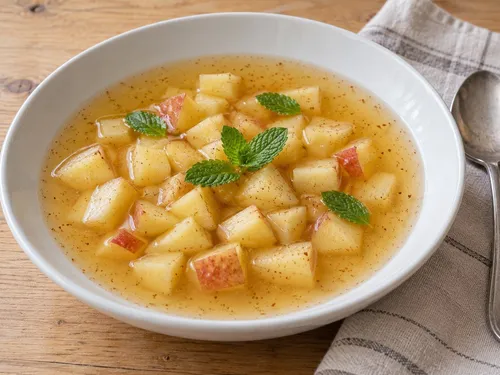 Appelsoepje met kaneel en munt