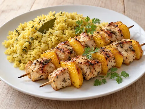 Kipbrochette met mango