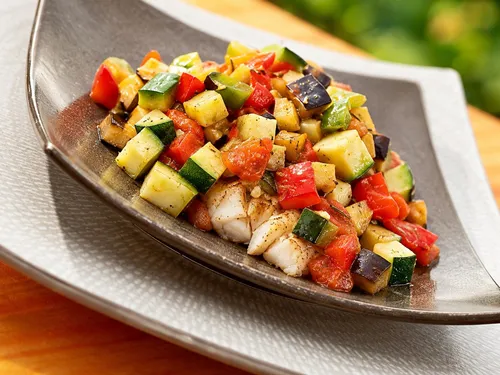 Victoriabaars met ratatouille
