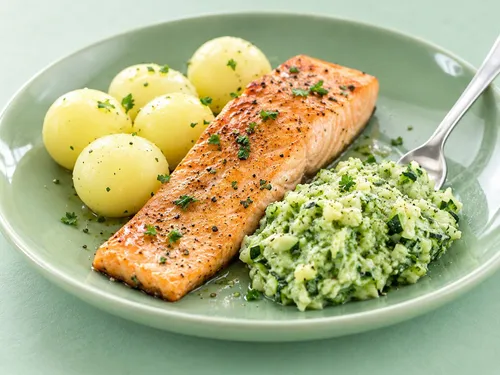 Zalm met tapenade van courgette